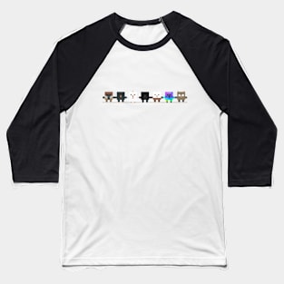 Birds cube retro pixel Baseball T-Shirt